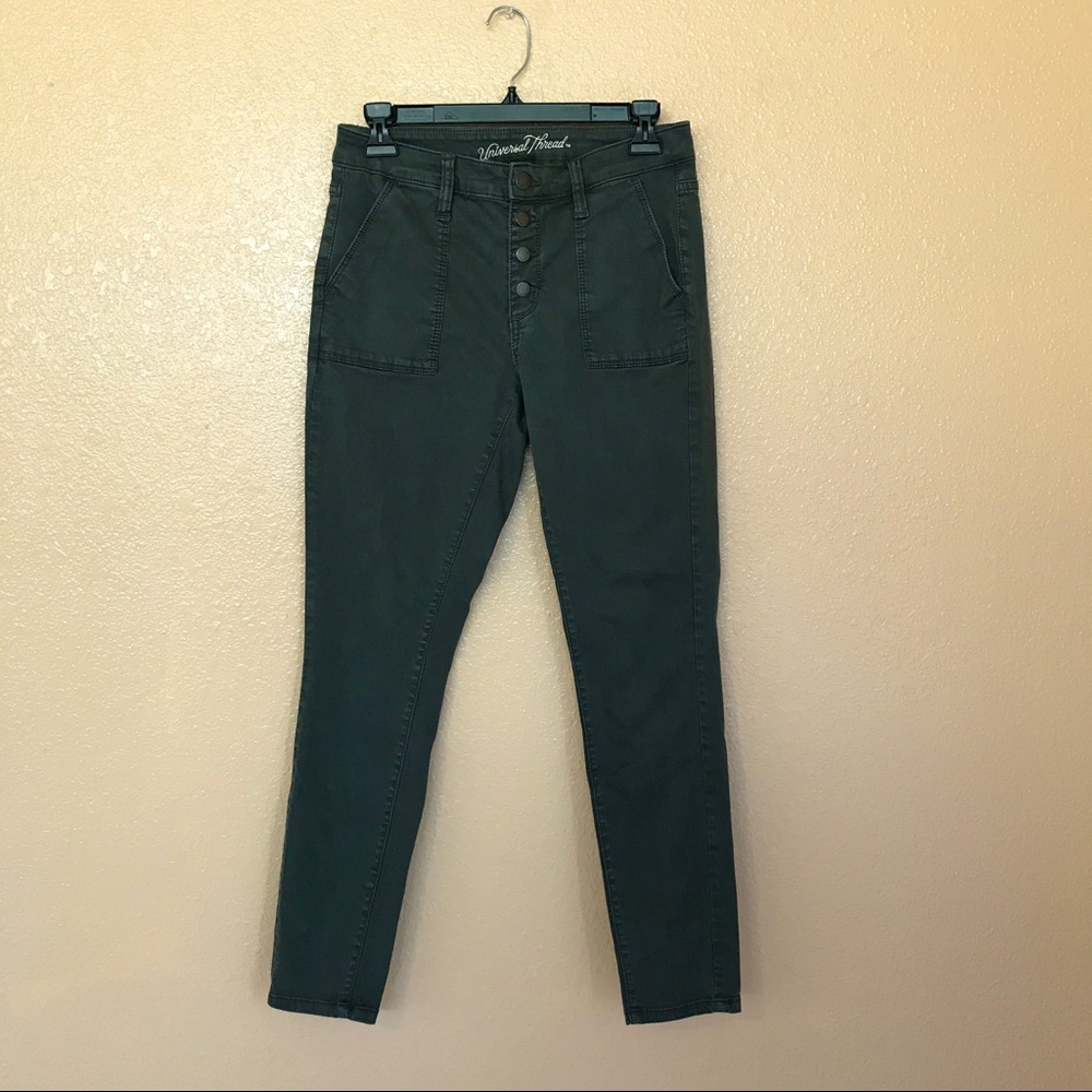 Universal Thread Army Green Button Fly Jeggings